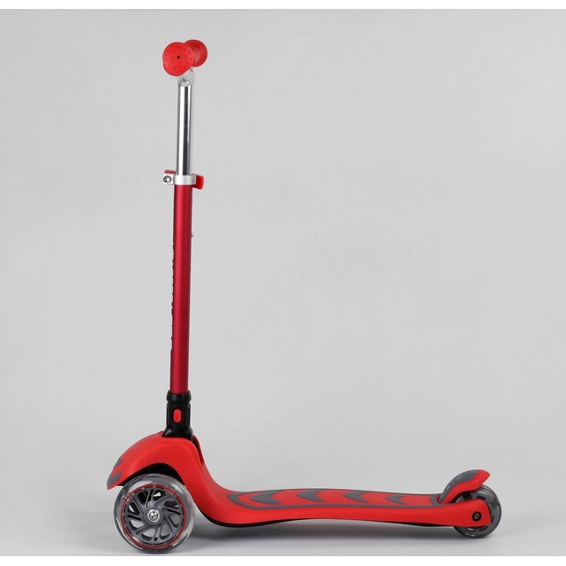 Самокат дитячий 3-х колісний, Best Scooter Y-00325 червоний, колеса PU Ø120mm/80mm зі світлом, складне AL кермо фото westvelo.com
