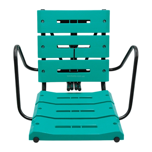 Крісло дитяче метал. на зад. багажник, "Лавочка" посилене, бірюзове фото westvelo.com