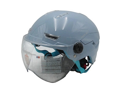 Мото шолом, відкритий (M-XL) "DAVID" D316, синій глянцевий (ABS)