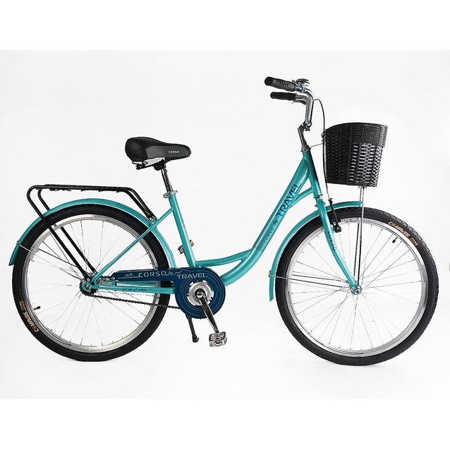 Міський велосипед 26 ST Corso «TRAVEL» TL-26417 сталь 16,5", блакитний (+к/к/б) фото westvelo.com