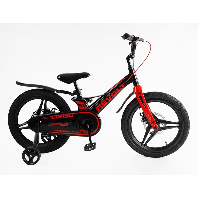 Дитячий велосипед 18 MG Corso «REVOLT» MG-18747, магнієва рама, чорно-червоний фото westvelo.com