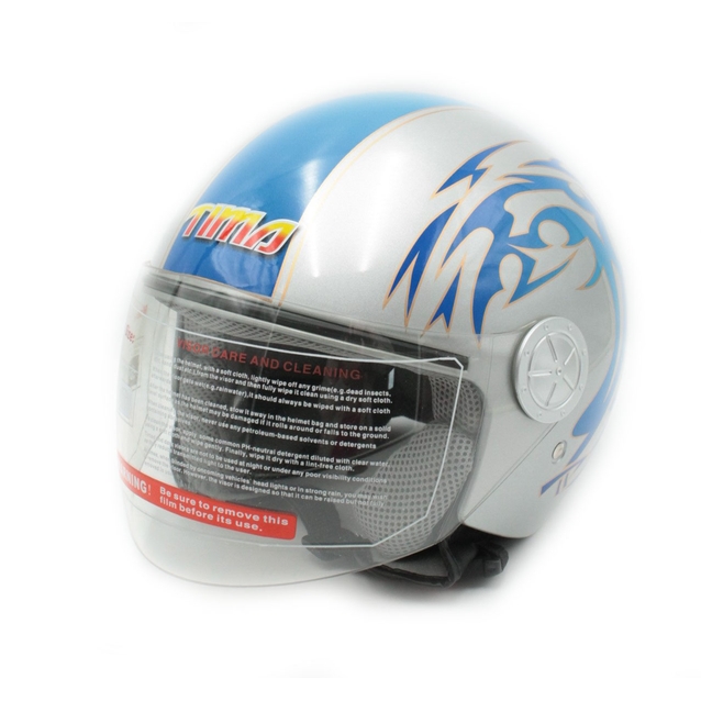 Мото шолом, відкритий (XS 54) TimA №201 сіро-блакитний фото westvelo.com