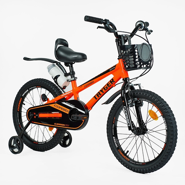 Дитячий велосипед 18 AL Corso «TAYGER» TG-11360 алюмінієва рама помаранчевий фото westvelo.com