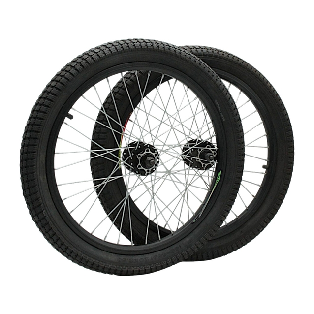 Колеса 20 перед+зад, обід 2-ний чорний, втулка М на віночках, диск 6 болтів + камери і покришки (Smart) фото westvelo.com