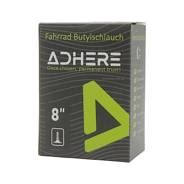 Камера  8 прямий сосок AV 20mm ADHERE 8-2.0-5 вузька (внутрішній Ø130 мм) TR4A (8 1/2-2) (на електросамокат) фото westvelo.com