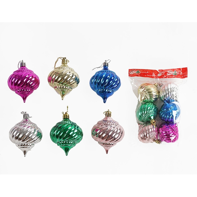 Новорічні прикраси .6 шт, бурульки, висота 8 см, у пакеті (C 67973) фото westvelo.com