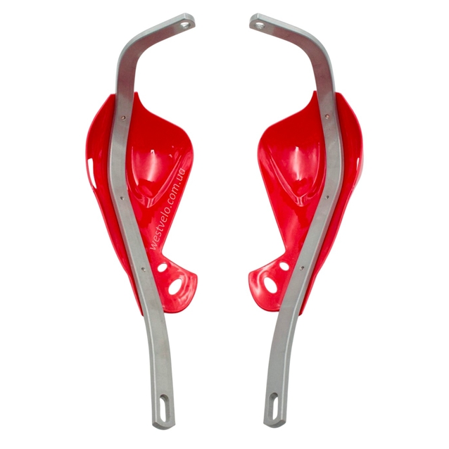 Захист рук на кермо мото FHS, 08 червоний фото westvelo.com