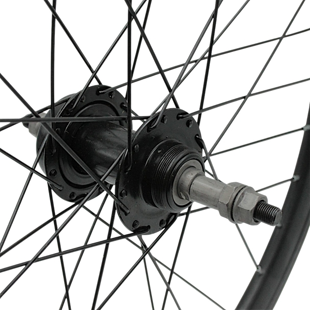 Колесо 22 зад, обід 2-ний чорний дисковий, втулка М на віночках, диск 6 болтів, чорна спиця (AL-22107 D) з фліпером фото westvelo.com