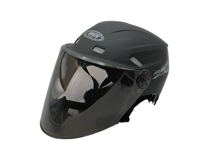 Мото шолом, відкритий (56-62см) AWN (144), чорний матовий, регулятор розміру (мото/вело/самокат)