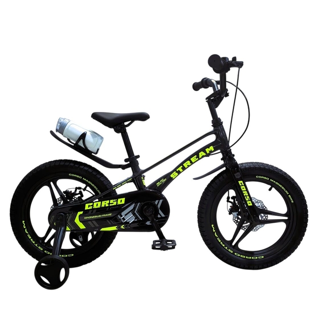 Дитячий велосипед 16 MG Corso «STREAM» SM-16033, магнієва рама, чорно-жовтий фото westvelo.com