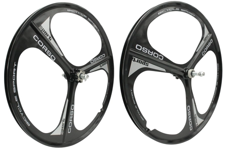 Колеса 26 перед+зад, обода ЛИТІ чорні Corso, втулка на промах, диск 6 болтів