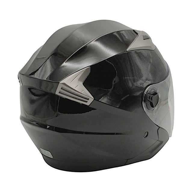 Мото шолом, відкритий (S) (55-56см) BLD-708 чорний глянець з відкидними окулярами фото westvelo.com