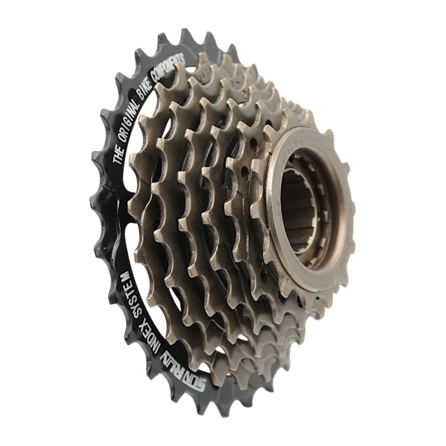 Зірка задня різьбова 7-рик SUNRUN M728 чорно-коричнева (14-28T) фото westvelo.com