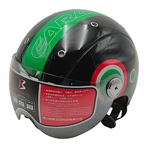 Мото шолом, відкритий (L) "IBK" 033, чорно-зелений