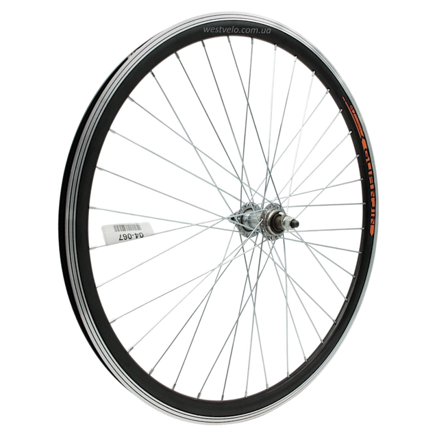 Колесо 26 перед, обід 2-ний чорний, втулка ST. на віночках, диск різьба (Guan Jin) фото westvelo.com