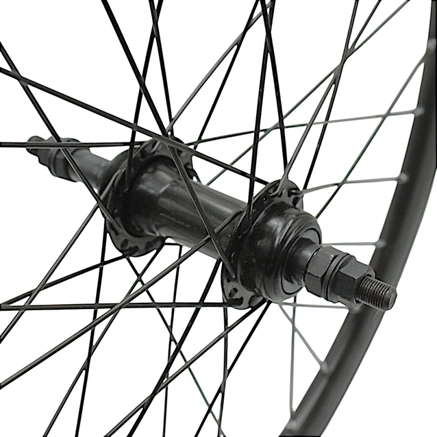 Колесо 22 зад, обід 2-ний чорний, втулка М на віночках, чорна спиця (AL-22633 V) з фліпером фото westvelo.com