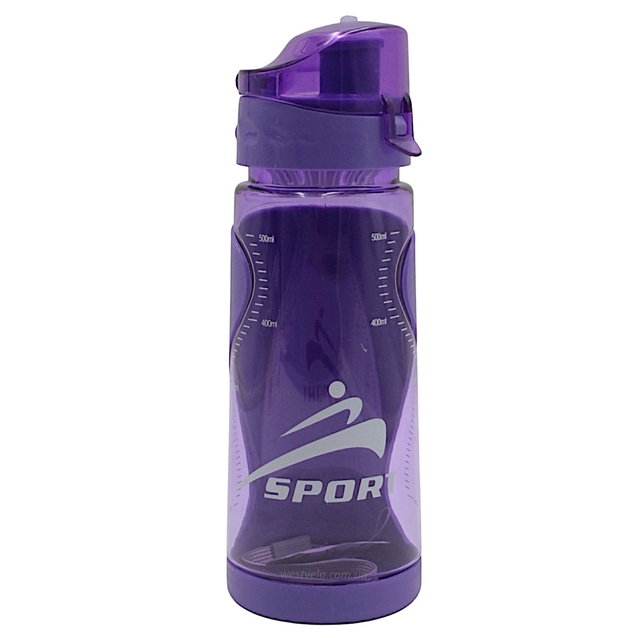 Фляга 500 ml пластмасова, SPORT, фіолетова фото westvelo.com