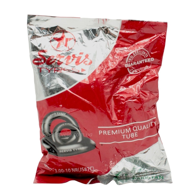 Камера "10" 3.00-10 <SERVIS> Пакистан (кривий ніпель) фото westvelo.com