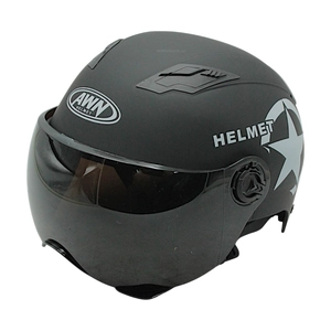 Мото шолом, відкритий (56-62см) AWN (413/143), чорний матовий з принтом, регулятор розміру (мото/вело/самокат)