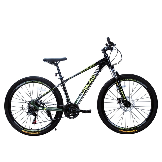 Велосипед 27.5 AL Corso «AMG» MG-27419 алюміній 15.5", (к-т SHIMANO) чорно-зелено-жовтий фото westvelo.com