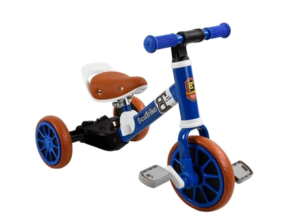 Дитячий велосипед 3-х колісний 2в1, колеса - EVA (піна) BestTrike 96021 синьо-біло-коричневий