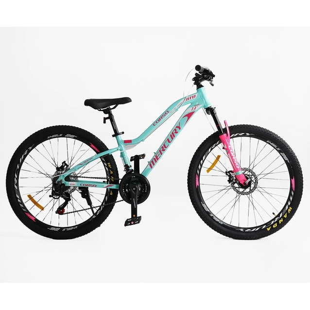 Велосипед 26 AL Corso «MERCURY» MR-26043 алюміній 13", (к-т SHIMANO), бірюзово-рожевий фото westvelo.com