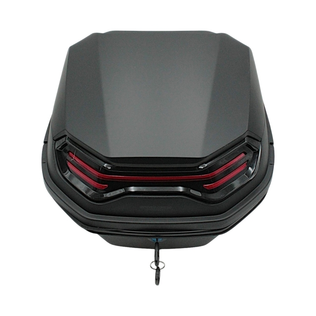 Кофр (багажник) для мотоцикла задній ROBIK 48 (400х400х280) 26L чорний матовий з катафотом фото westvelo.com