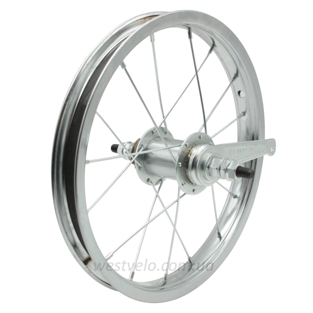 Колесо 12 зад обід нікель, вт. Falcon + к-т фото westvelo.com