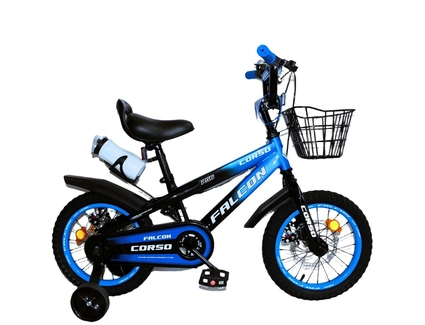 Дитячий велосипед 14 ST Corso «FALCON» FC-14219, дискові гальма, чорно-синій