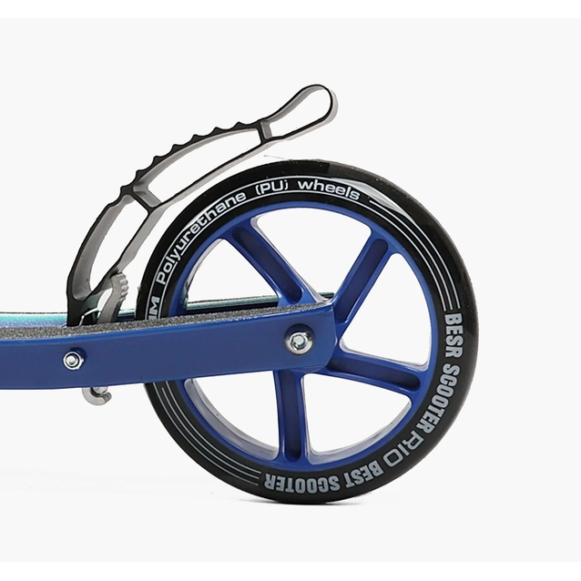 Самокат дитячий 2-х колісний, PU Best Scooter «RIO» R-31420 синій, Ø145mm, передній амортизатор, AL гальмо фото westvelo.com