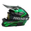 Шолом, закритий крос/ендуро (L) DOT/АТV EDX 025 чорно-зелений глянець з дашком + окуляри фото westvelo.com