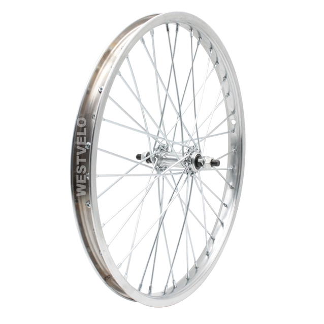 Колесо 20 перед, обід нікель, спиця 3мм, втулка М на віночках фото westvelo.com