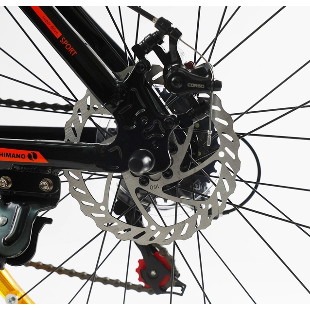 Велосипед 27.5 AL Corso «KORD» KD-10263 алюміній 17", (к-т SHIMANO) чорно-червоний фото westvelo.com