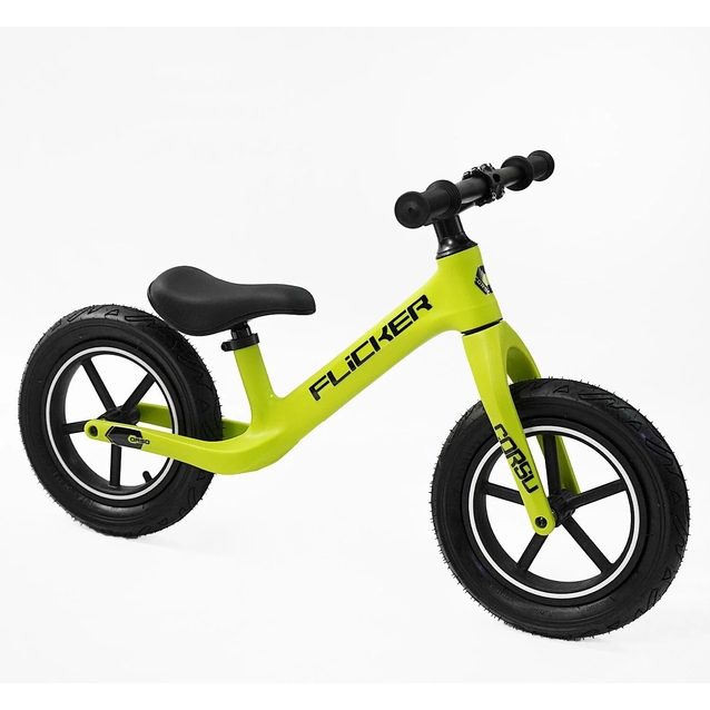 Велобіг 12 Corso надувні колеса, нейлонова рама «FLICKER» FL-0174-65 салатовий фото westvelo.com