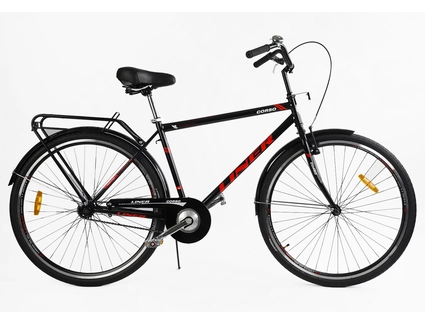 Міський велосипед 28 ST Corso «LINER» LN-28650 сталь 21", чорно-червоний