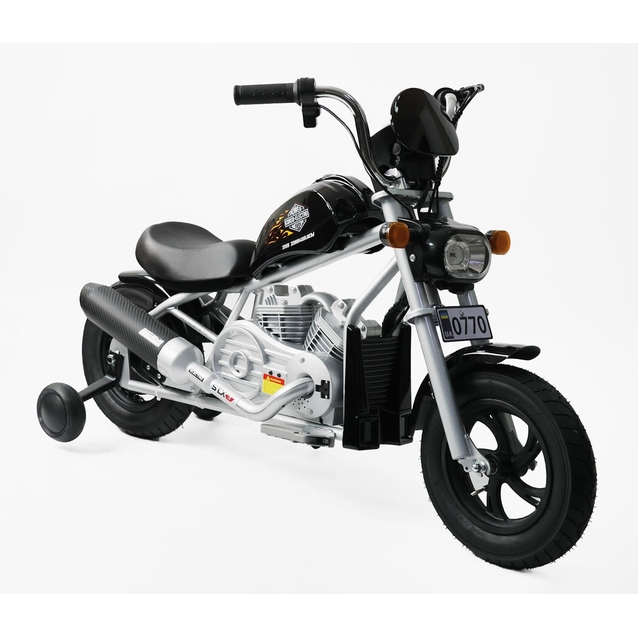 Електромотоцикл Corso H-59720 двигун 160W, акумулятор 24V 5Ah свинцево-кислотний, чорний, Bluetooth, звук двигуна, колеса 12" фото westvelo.com