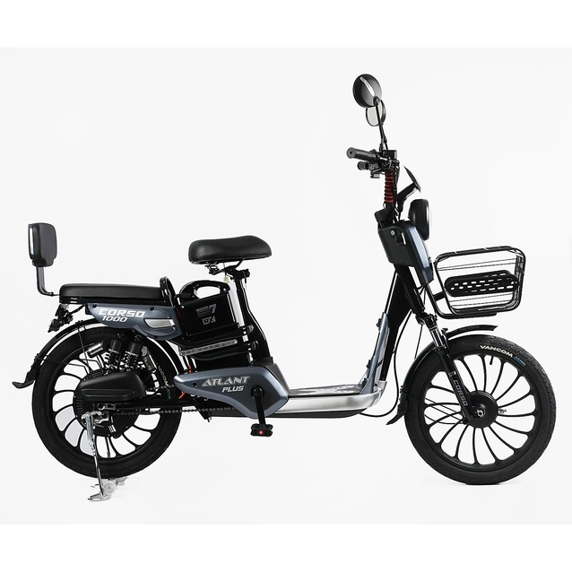 Електровелосипед 20 ST Corso «ATLANT PLUS» TL-16988 сталь, двигун 1000W, акумулятор 60V21Ah літієвий, графітовий фото westvelo.com