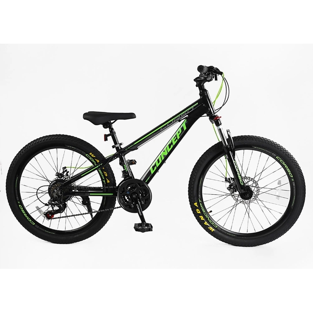 Велосипед 24 AL Corso «CONCEPT» CP-24790 алюміній 11", (к-т SHIMANO) чорно-салатовий фото westvelo.com