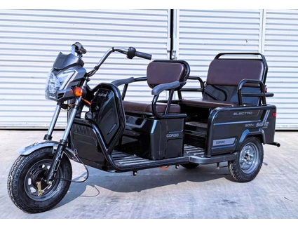 Трицикл Corso «SIG 12» S-189331, двигун 1500W, акумулятор 72V 30Ah літій-залізно-фосфатний, темно зелений, колеса 12"