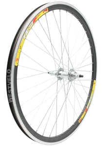 Колесо 24 зад, обід 2-ний чорний, втулка М на віночках, диск різьба