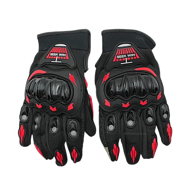 Мото рукавиці (S) "MP-1" SEK WIN, чорно-червоні фото westvelo.com