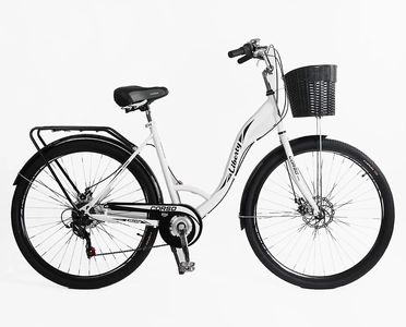 Міський велосипед 28 ST Corso «LIBERTY» LR-28014 сталь 20", (к-т SHIMANO) білий + кошик