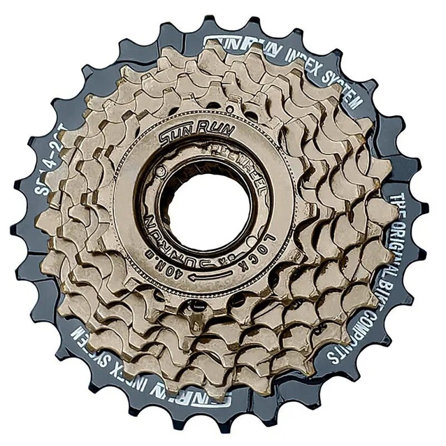 Зірка задня різьбова 7-рик SUNRUN коричнева (14-28T) фото westvelo.com