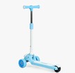 Самокат дитячий 3-х колісний, Skyper CL-9255 блакитно-білий, зі світлом, українське озвучування та підсвічування платформи, кермо складне фото westvelo.com
