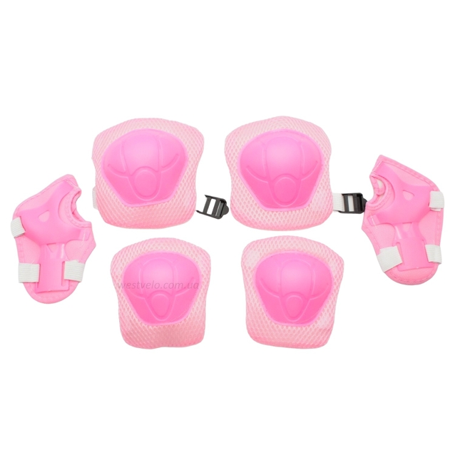 Комплект дитячого захисту у сітці 589 рожевий фото westvelo.com