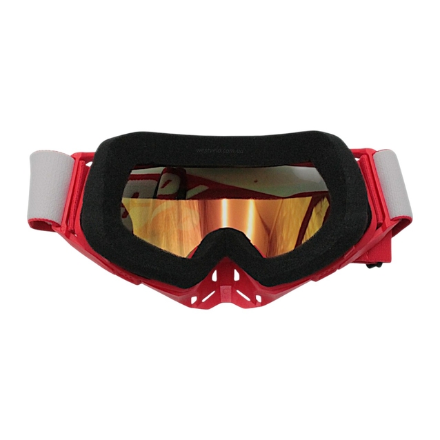 Мото окуляри Кросс-ендуро 100% 260-20, червоні, дзеркальний візор (class B) фото westvelo.com