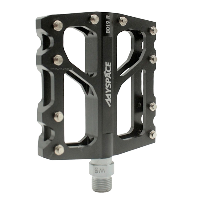 Педалі алюміній проми MYSPACE В019, чорні з змінними шипами фото westvelo.com