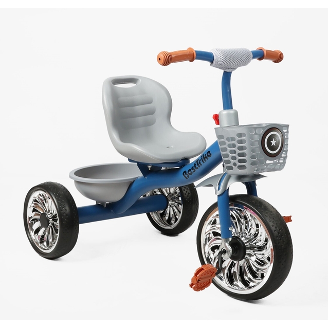 Дитячий велосипед 3-х колісний EVA (піна) Best Trike колеса 12-10, BS-30711/BS-307-11 синій, сталева рама, кошик фото westvelo.com