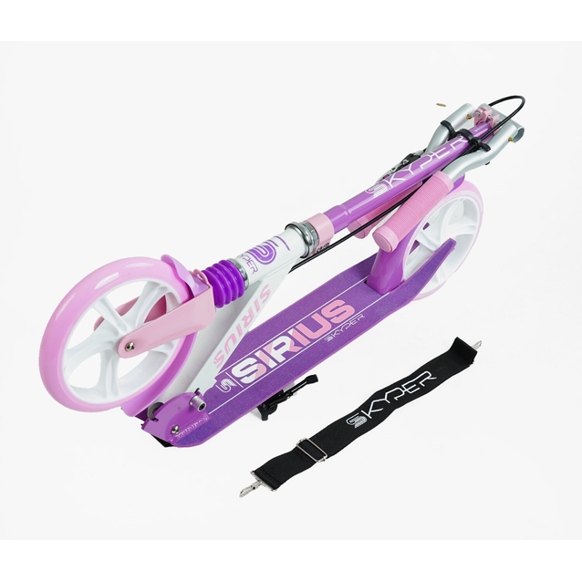 Самокат дитячий 2-х колісний, PU Skyper «SIRIUS» S 78967 фіолетовий, Ø200mm, 1 амортизатор, ручне гальмо фото westvelo.com
