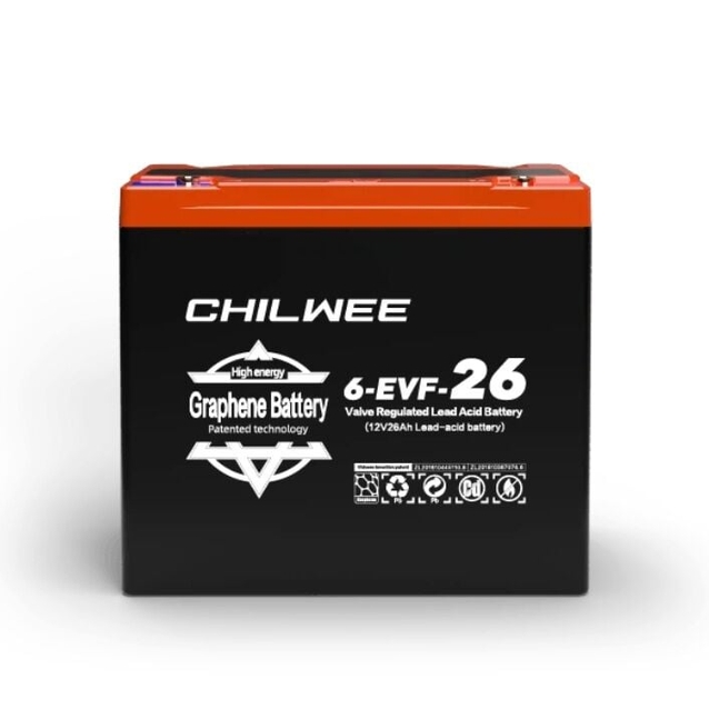Акумулятор 12V 26Ah (графеновий) 6-EVF-26 (CH-0072V/26) фото westvelo.com